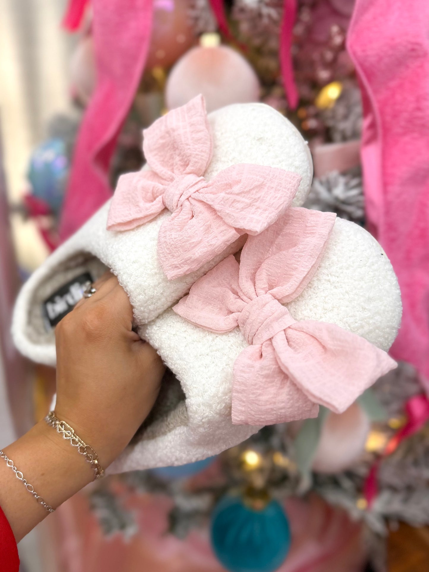 Pink Bow Slippers