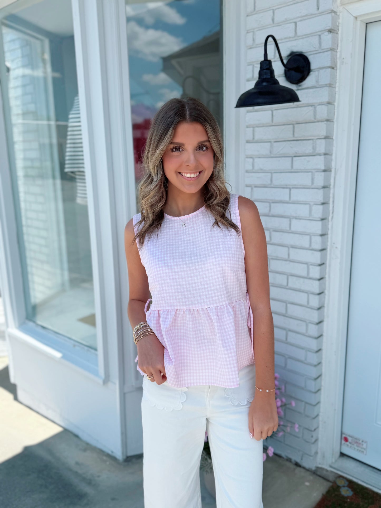 Pink Gingham Tank