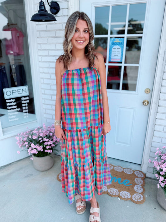 The Bellamy Plaid Maxi Dress