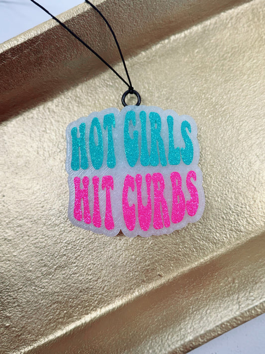 Hot Girls & Curbs Teal/Pink Freshie, Peach Bellini
