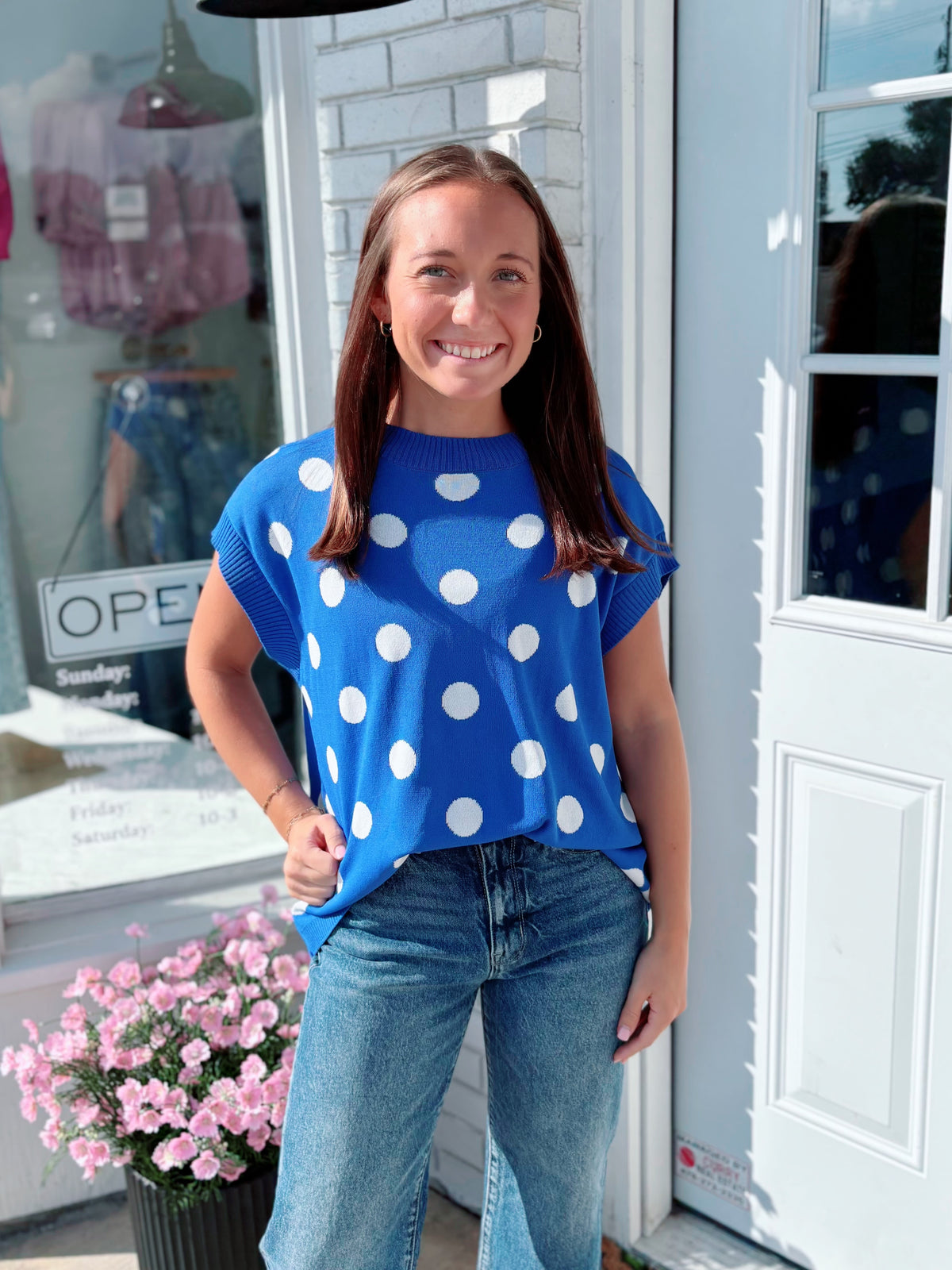 Royal Polka Dot Top