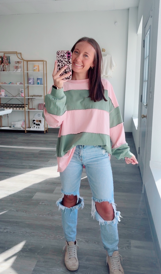 Peony Green Oversized Top
