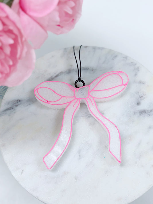 Pink Bow Freshie, Mahogany Teakwood