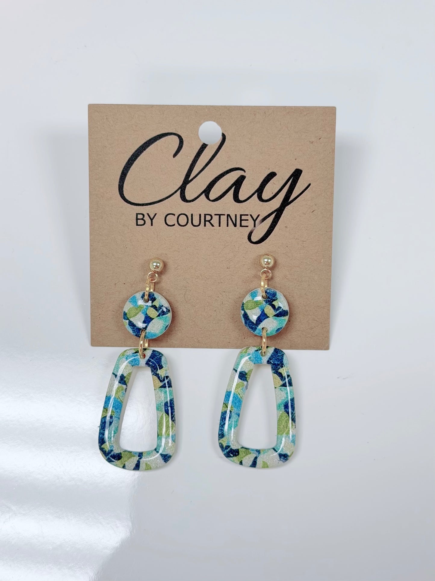Blue/Green Clay Earring