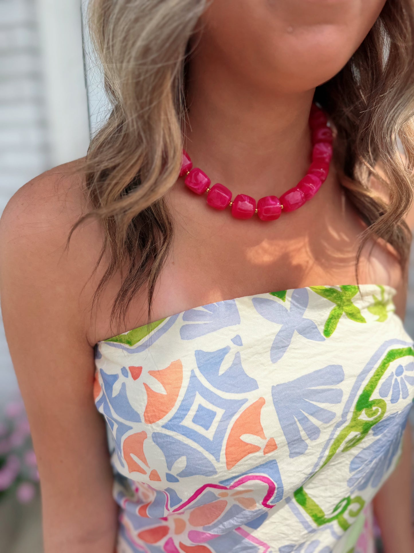 The Classic Beaded Necklace | Rose