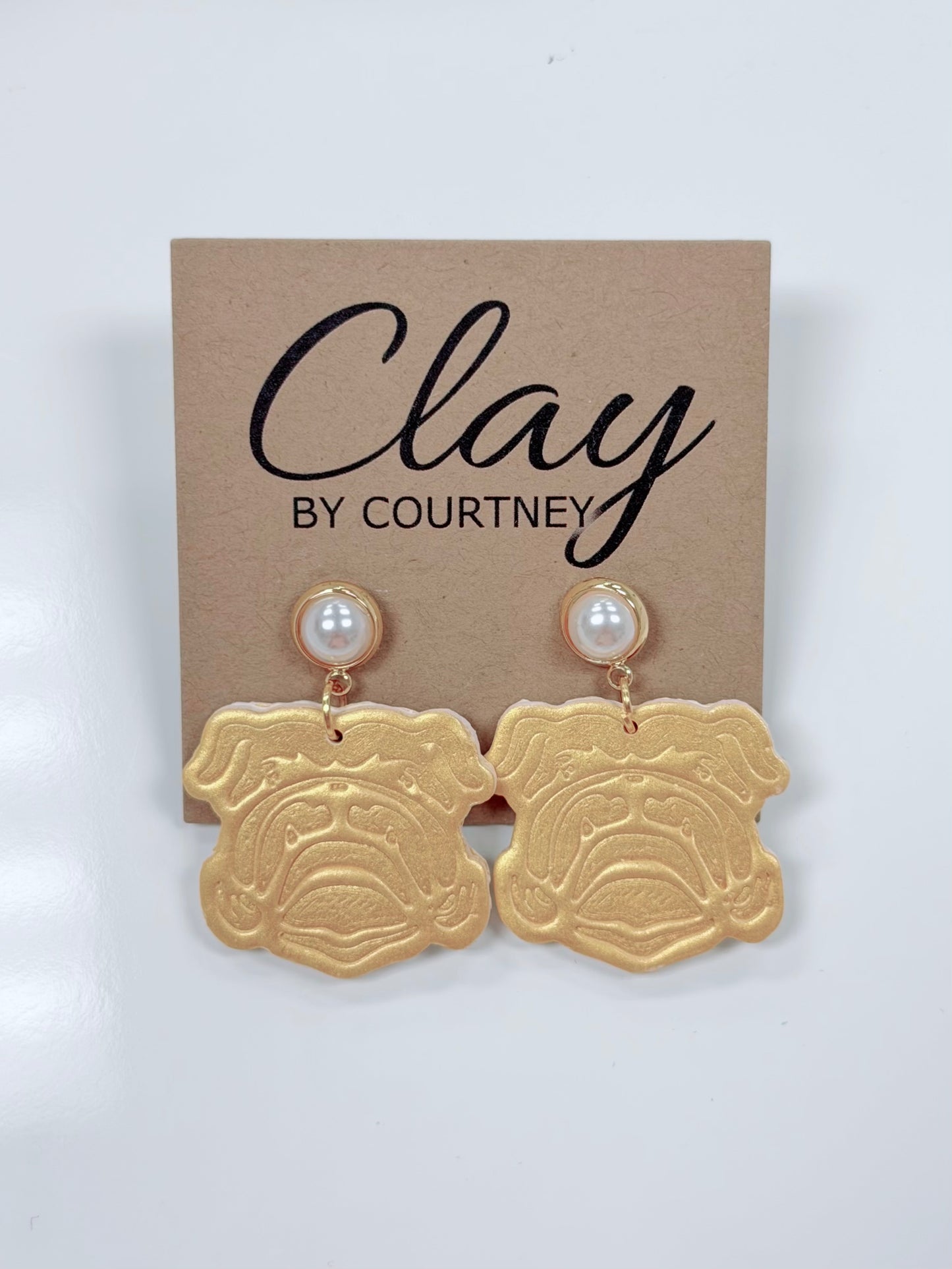 Bulldog Clay Earrings, Various
