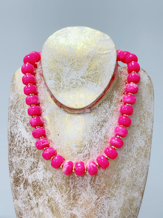 HD Pink Beaded Necklace