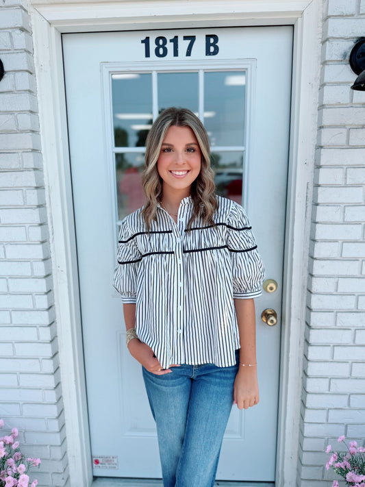 Classic Contrast Stripe Top