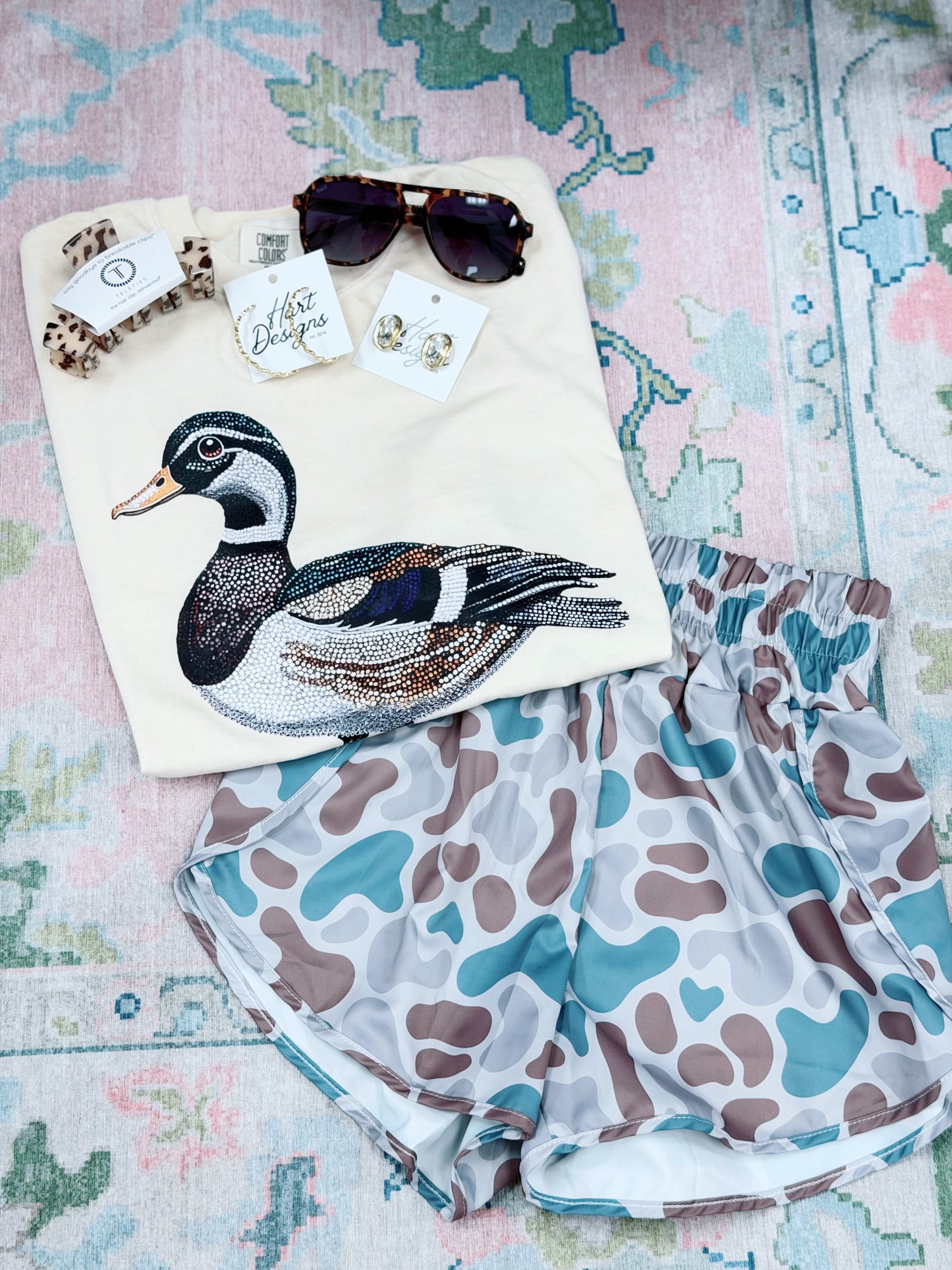Faux Rhinestone Duck Tee