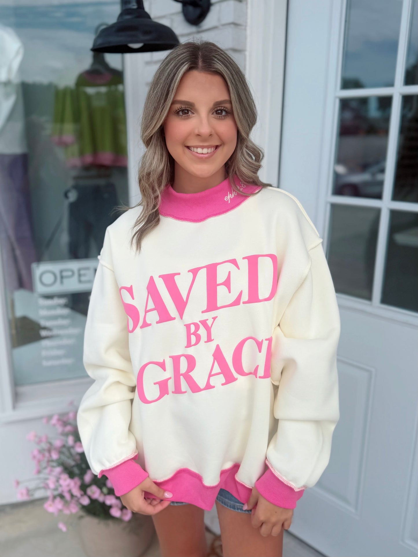 Saved by Grace Mock-Neck Sweatshirt