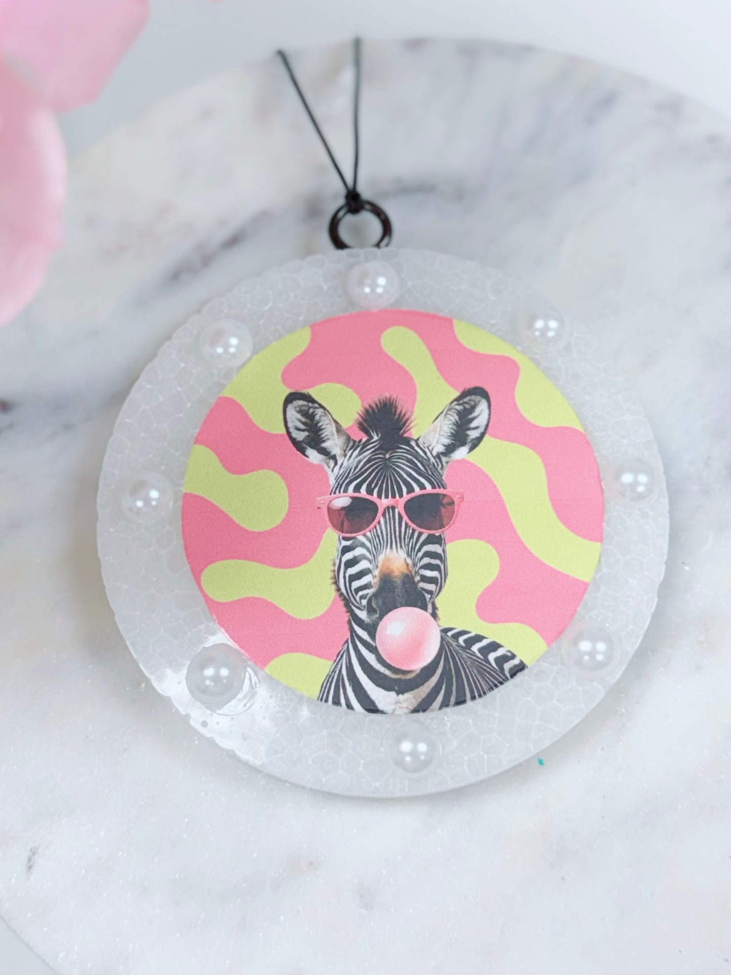 Pink/Yellow Zebra Freshie, Caribbean Escape