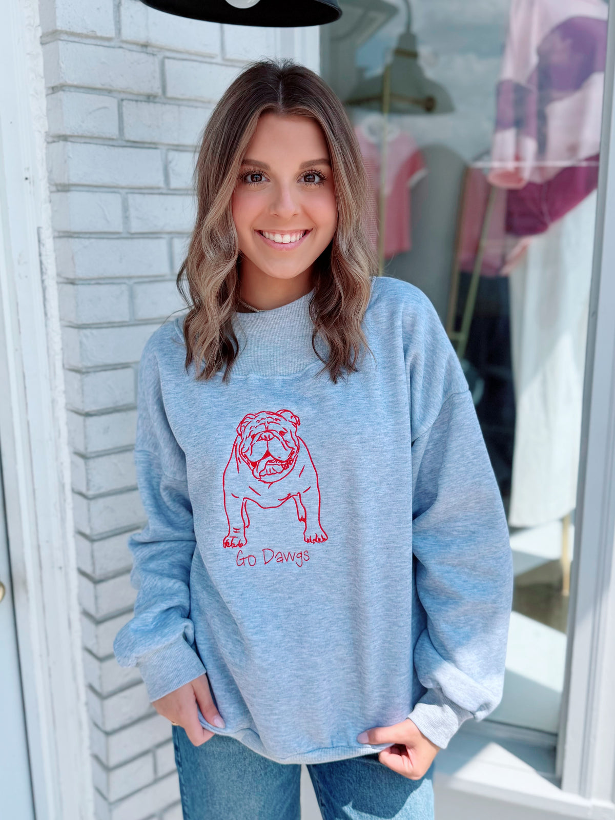 Grey Gameday Mock-Neck Sweatshirt