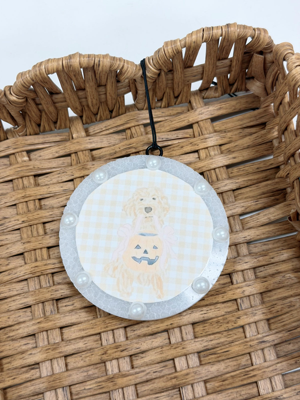 Gingham Fall Dog Freshie, Pumpkin Apple