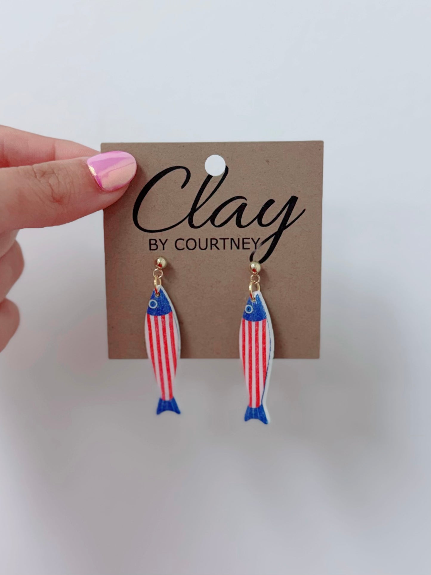 Red, White, & Fish Earrings, Various