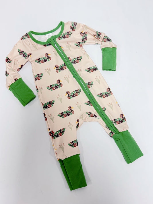 Camo Duck Zip Romper