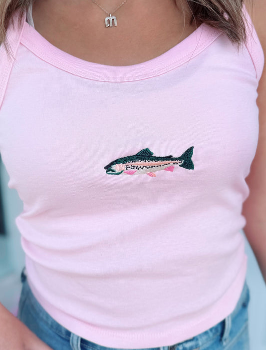 Baby Pink Trout Tank 🤍 1 large left
