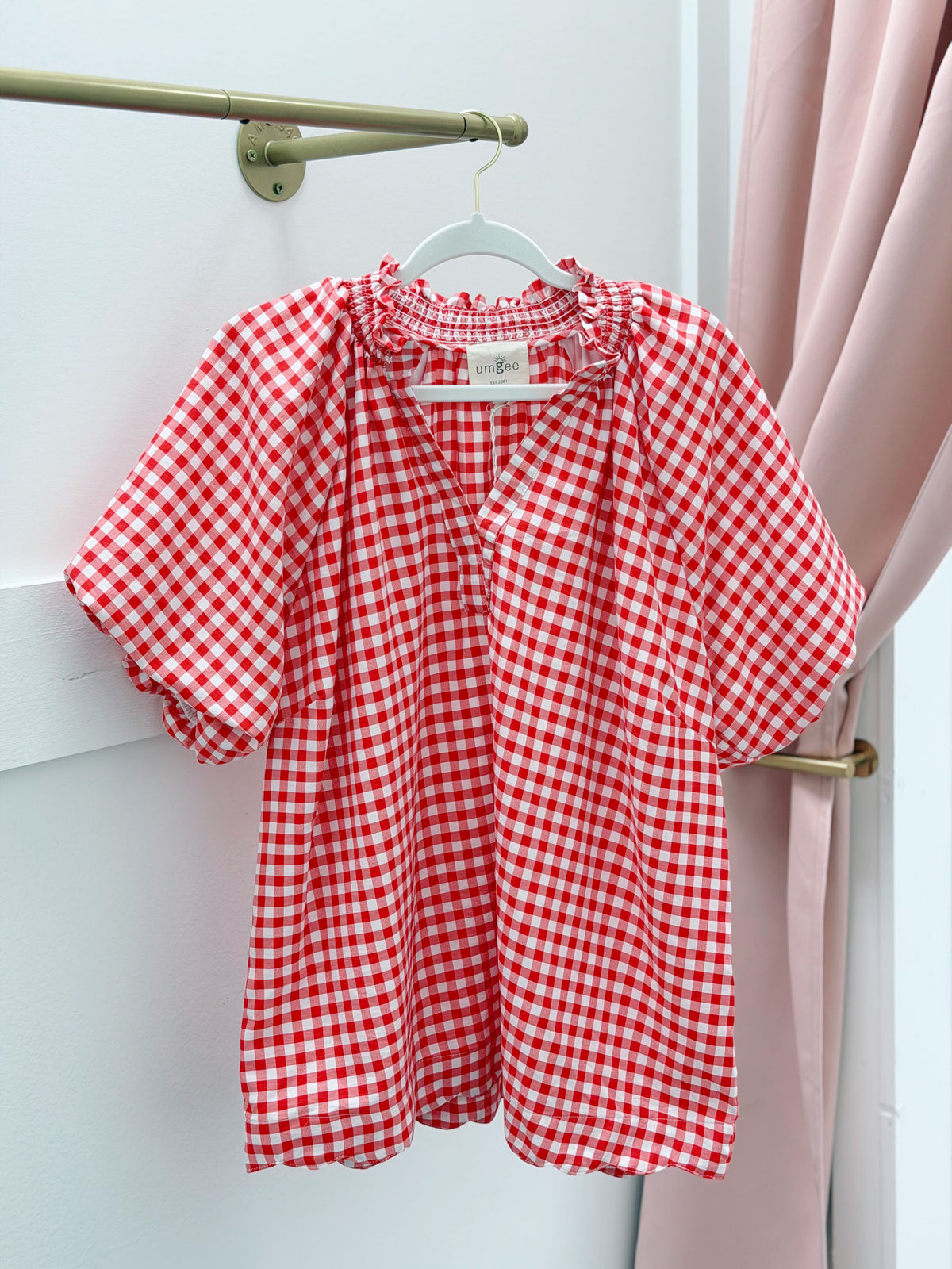 Red Gingham Top, Plus