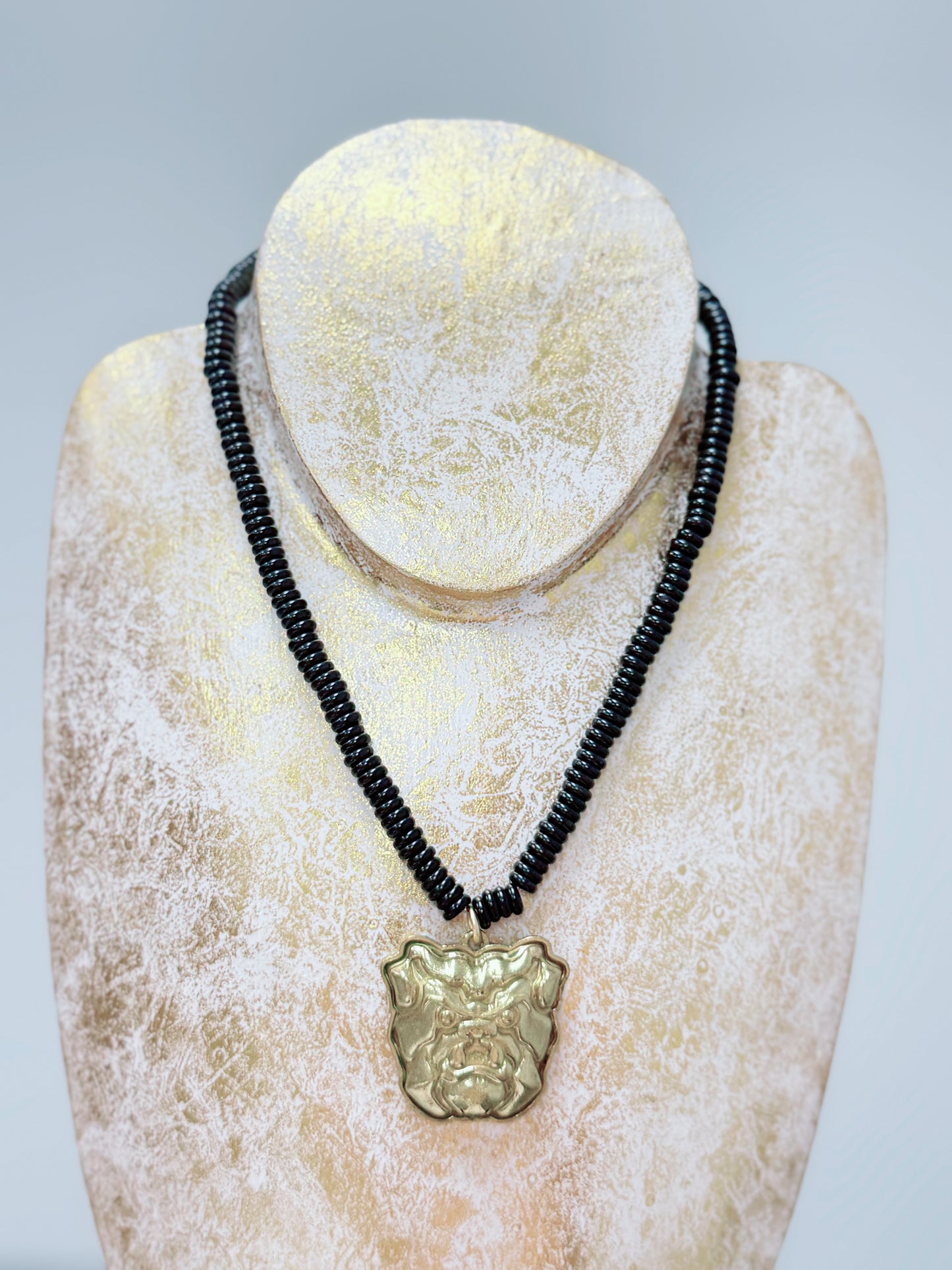 HD Black Bulldog Necklace