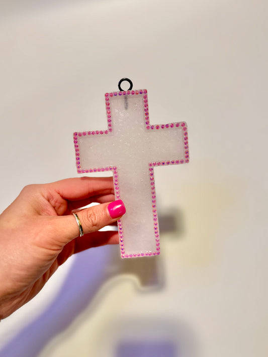 Pink Bling Cross Freshie