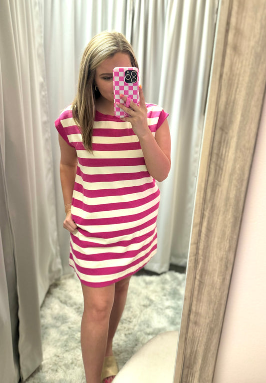 Stripes in Rose Casual Dress