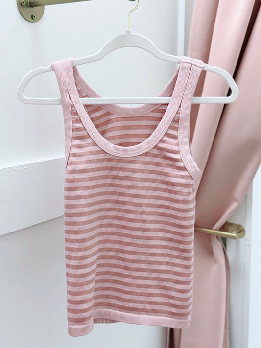 Blush Reversible Striped Tank
