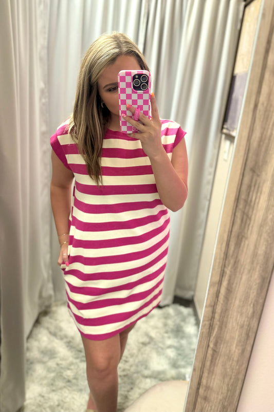 Stripes in Rose Casual Dress
