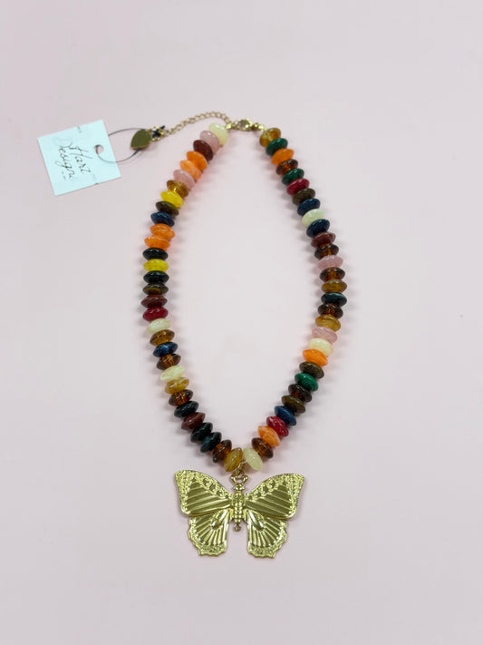 HD Fall Coloring Butterfly Necklace