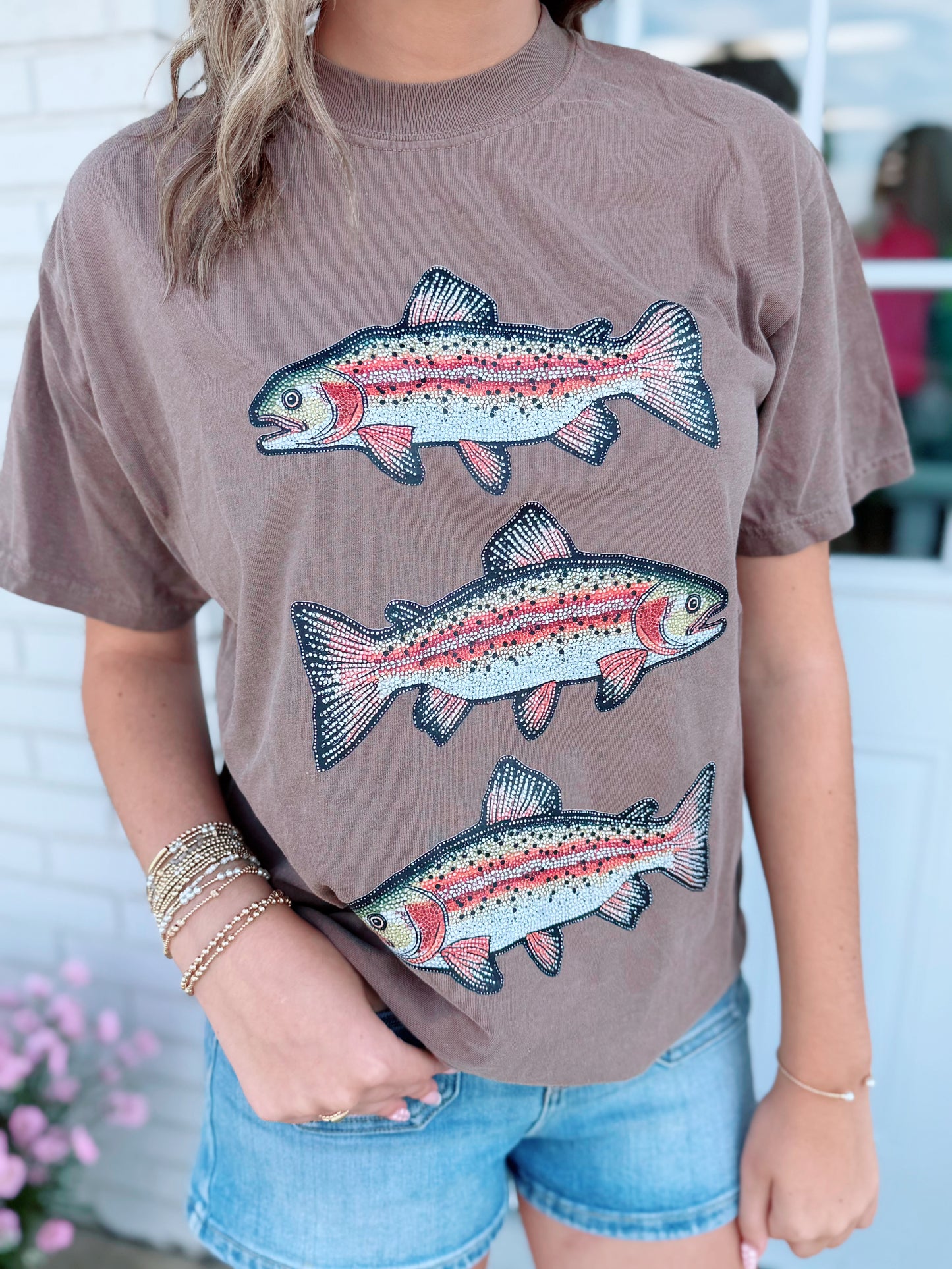 Faux Rhinestone Fish Tee