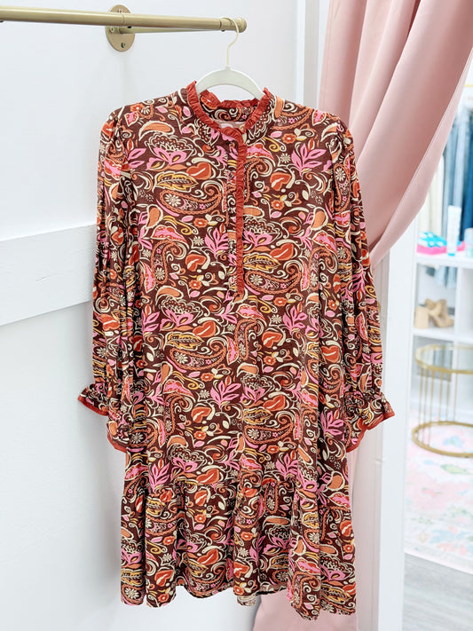 Autumn Paisley Dress, Plus