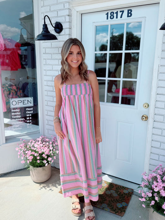 The Charleston Stripe Midi Dress