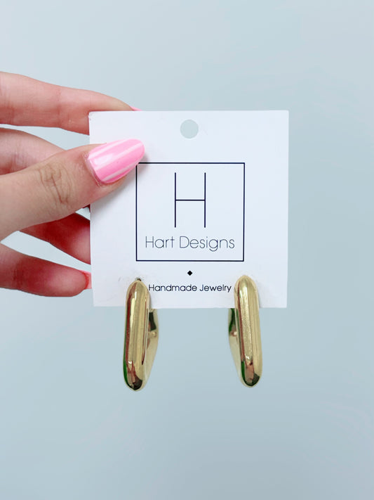 HD Gold Triangle Hoops