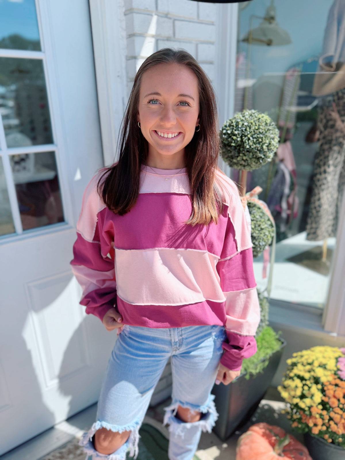 Salmon Mauve Oversized Top