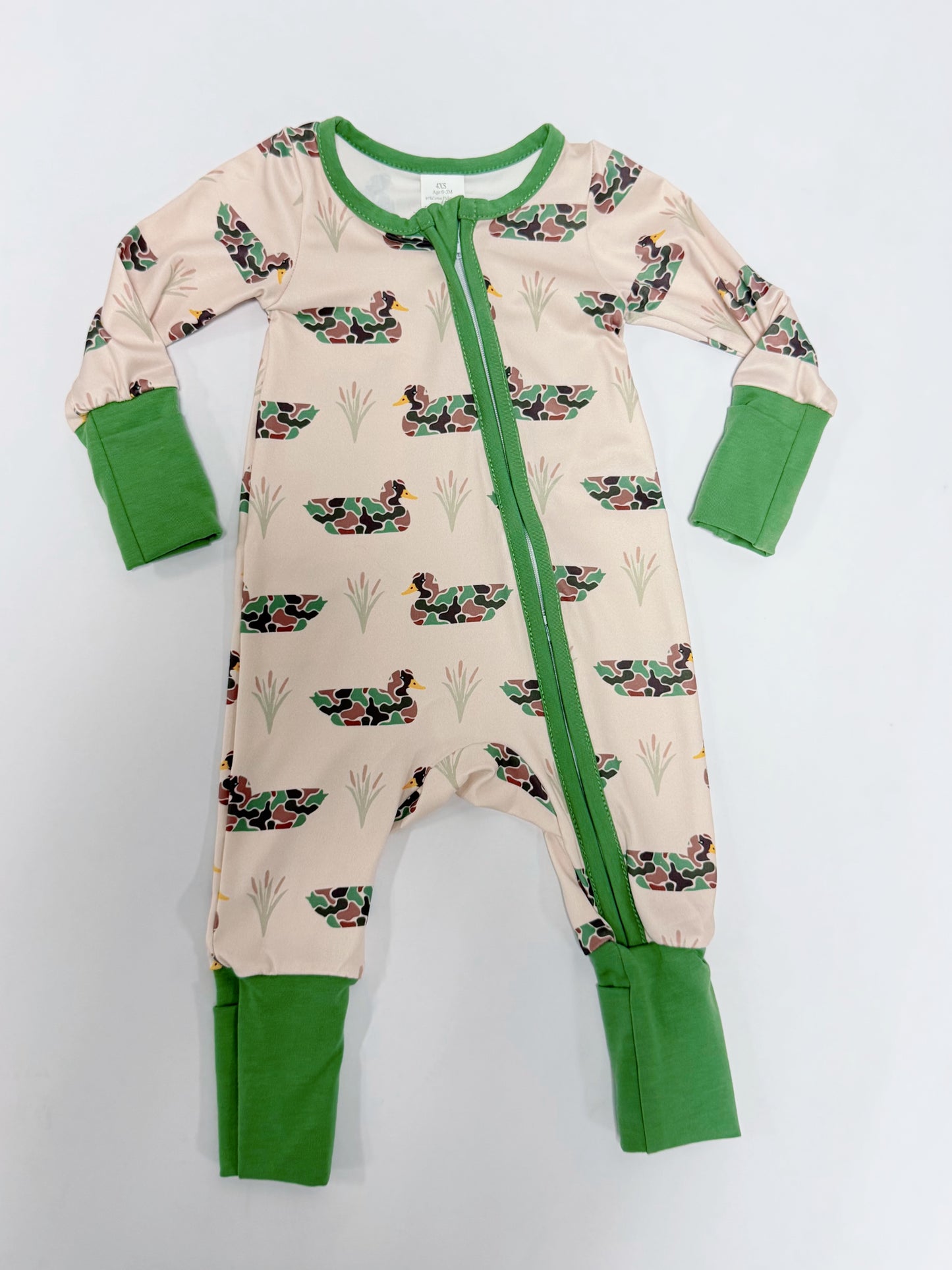 Camo Duck Zip Romper