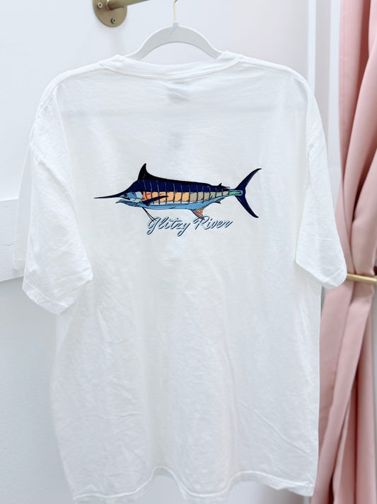 Ocean Fish Glitzy Tee | White