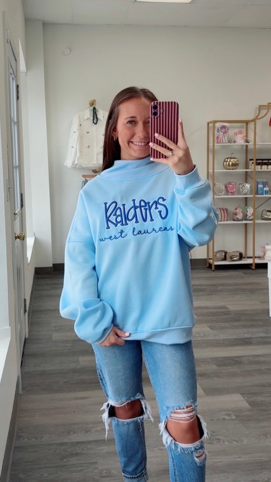 Blue Gameday Mock-Neck Sweatshirt🤍 1 large & 1 XL left