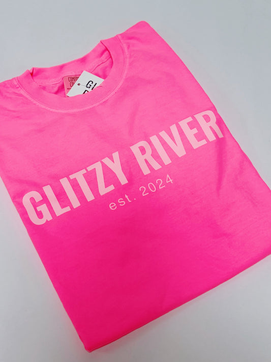 Hot Pink Glitzy River Tee