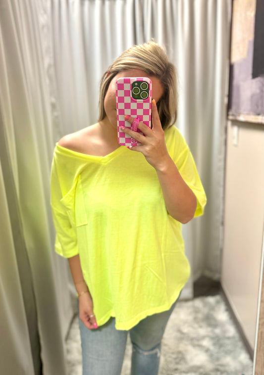 Pop of Lime Oversize Tee