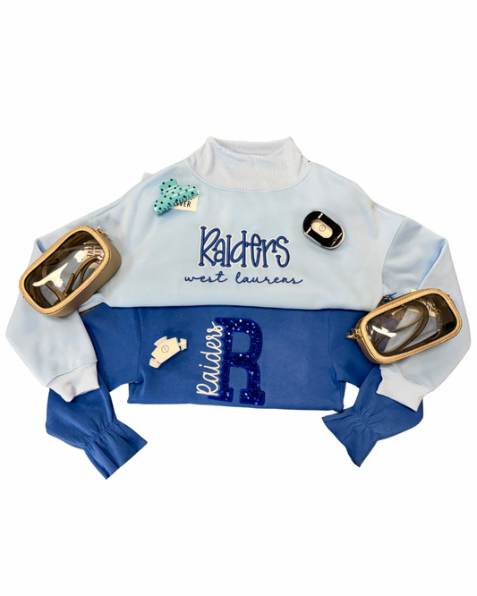 Sequin “R” Ruffle Cuff Sweatshirt
