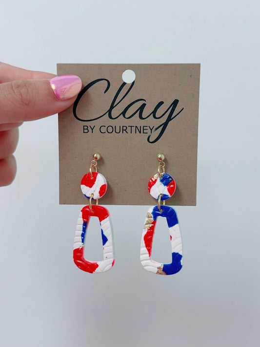 Fourth Rectangle Clay Earrings