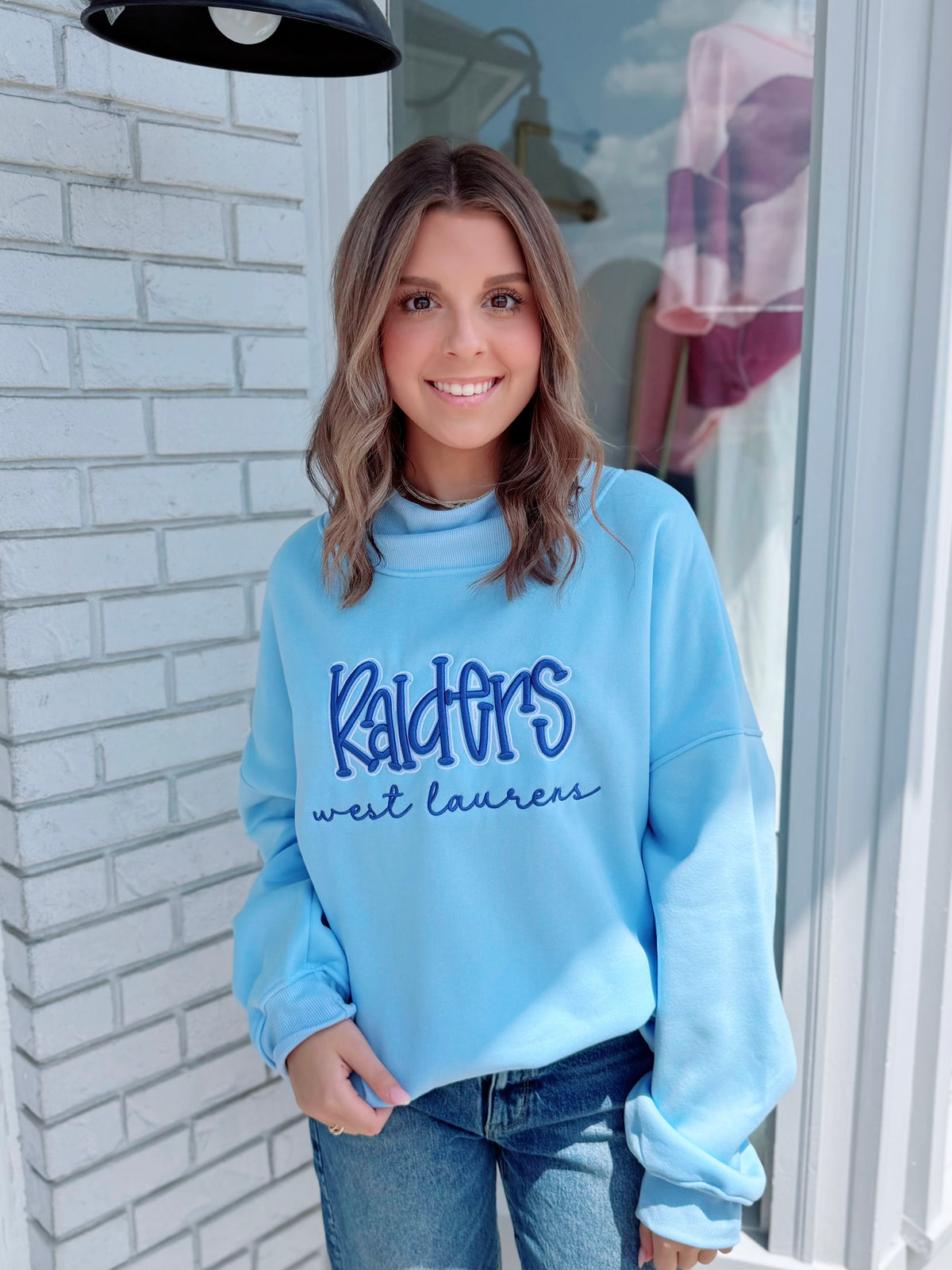 Blue Gameday Mock-Neck Sweatshirt