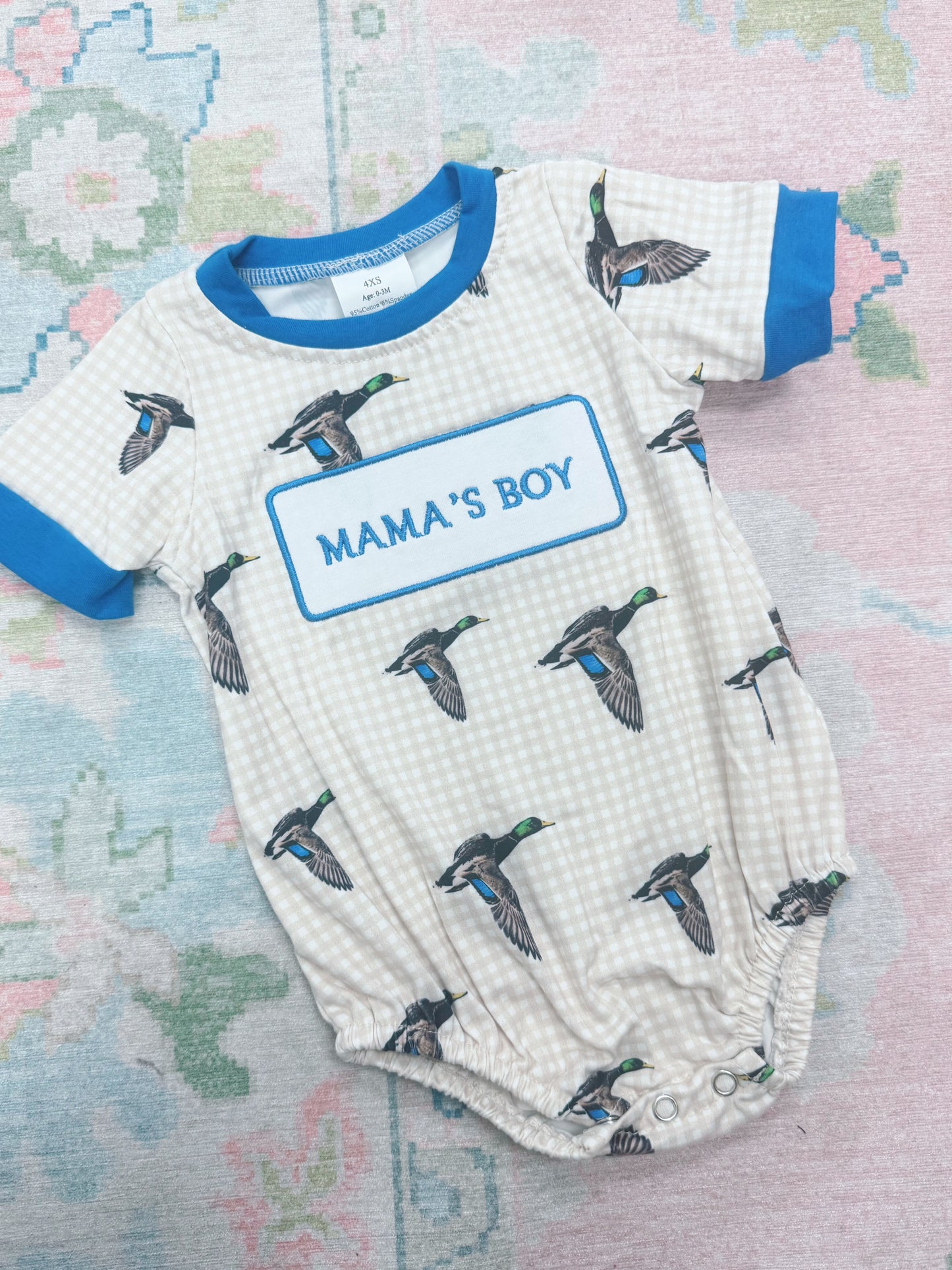 Mama’s Boy Gingham Duck Bubble
