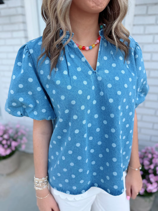 Sweet Spot Denim Top