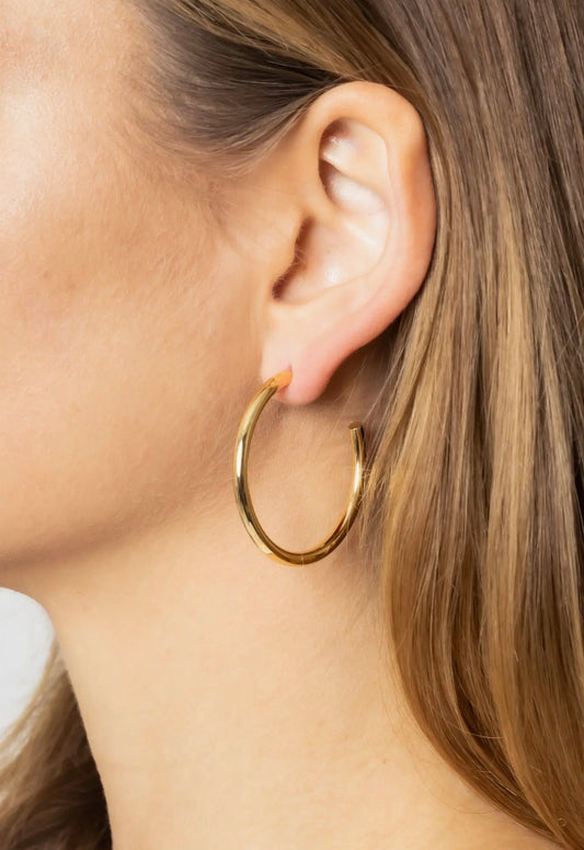 14K Metal Post Hoops, Various