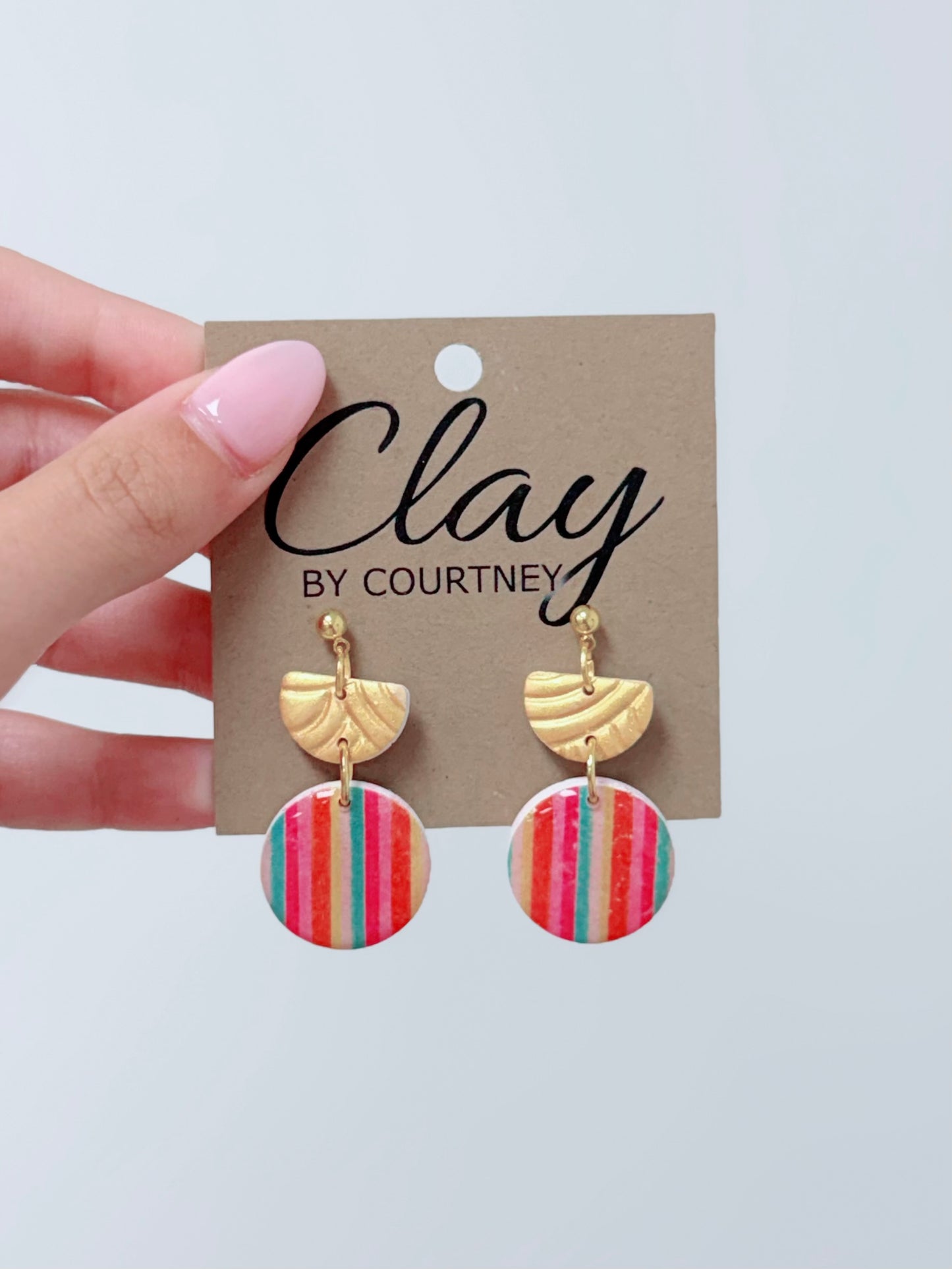 Dainty Striped Statement Earrings