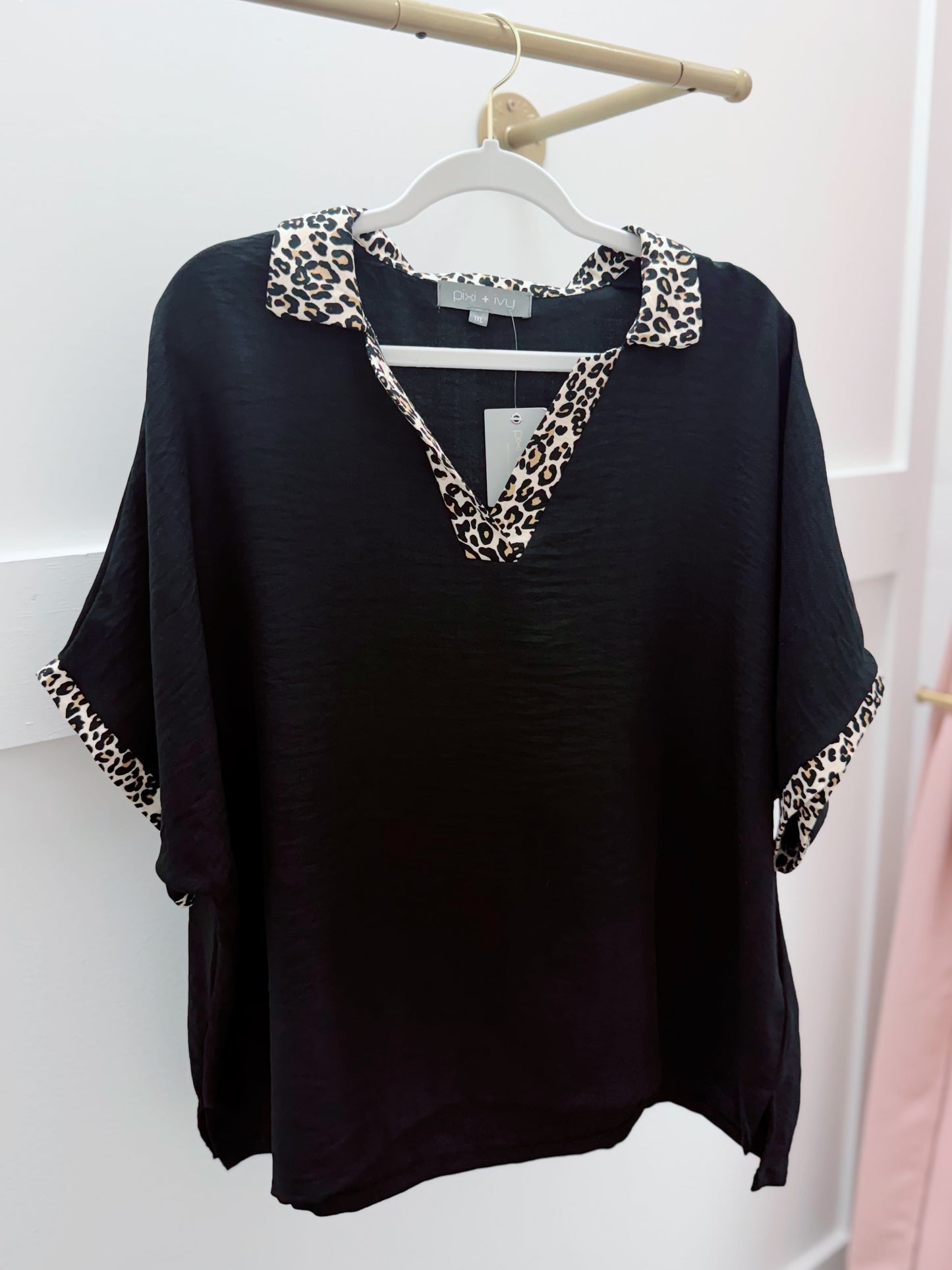 Hint of Leopard Top | Plus