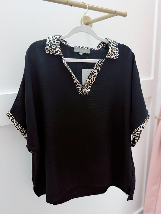 Hint of Leopard Top | Plus
