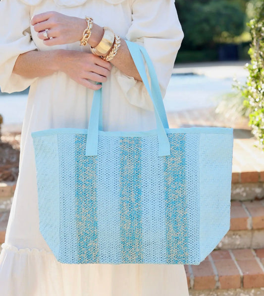 Caroline Hill Whitecap Tote | Aqua