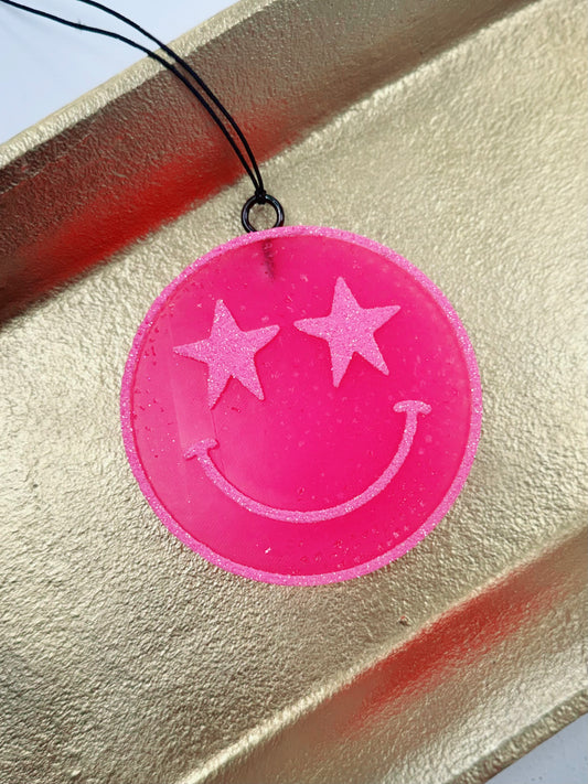 All Pink Star Smiley Freshie, Black Ice