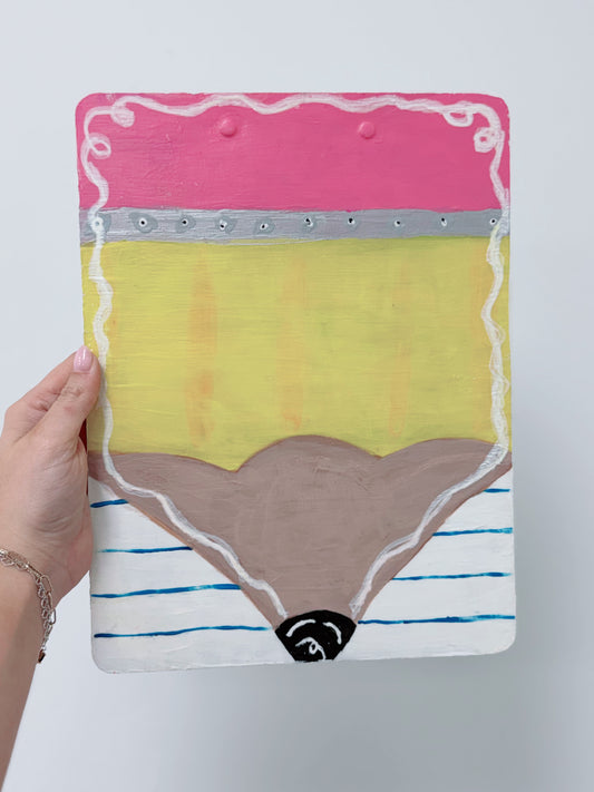 Hand Painted Pencil Clipboard