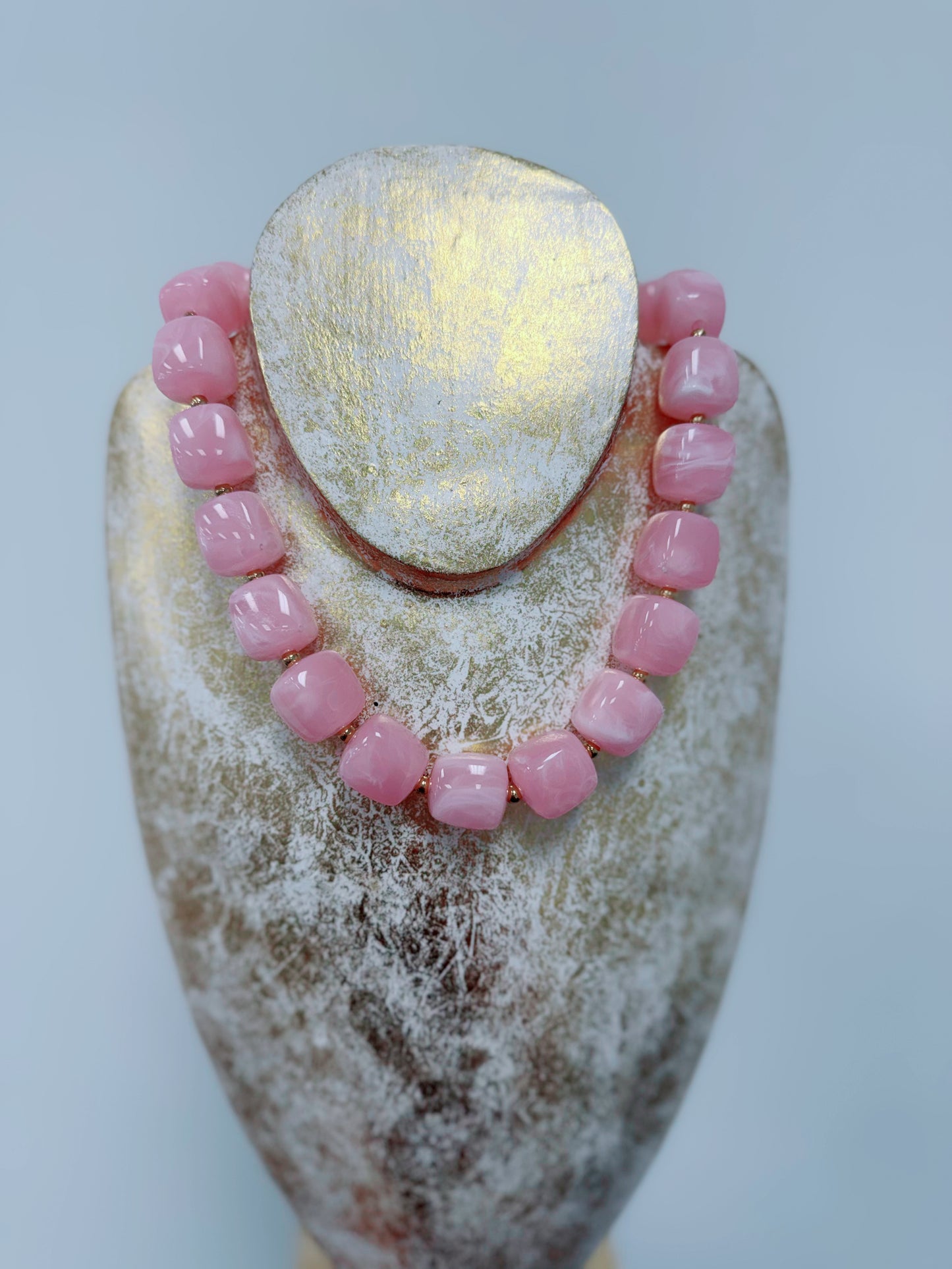 HD Pink Square Bubble Necklace